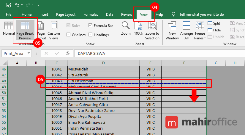 Cara print pada Excel