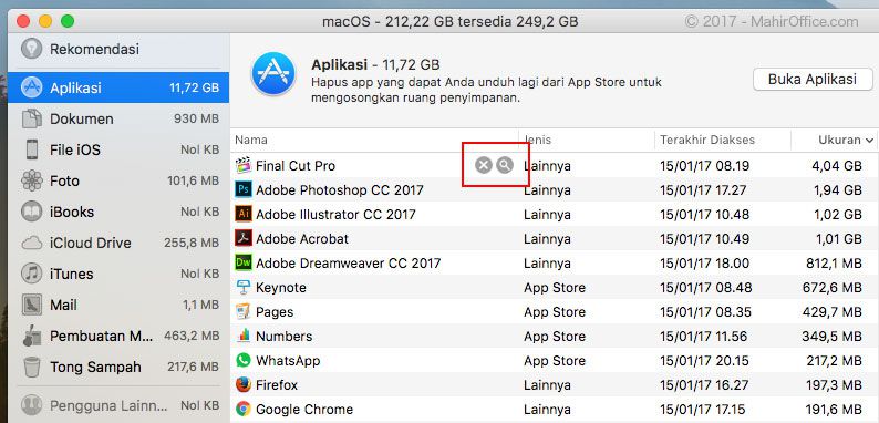 Menghapus app dari macOS Sierra
