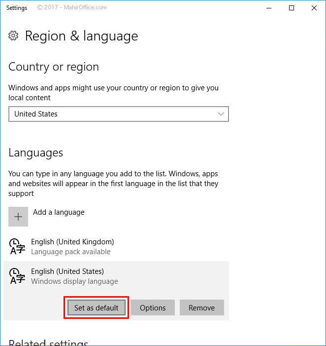 Merubah bahasa pada Windows 10